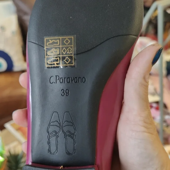 Paravano Pointed Buckle Flats in Magenta by C. Pansan - Picture 7 of 10